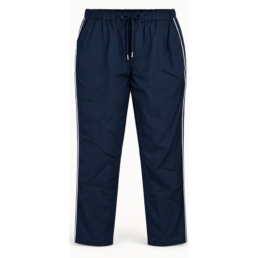 WILDFANG Essential Piped Drawstring Pants Navy White Women's L NWT  Tapered